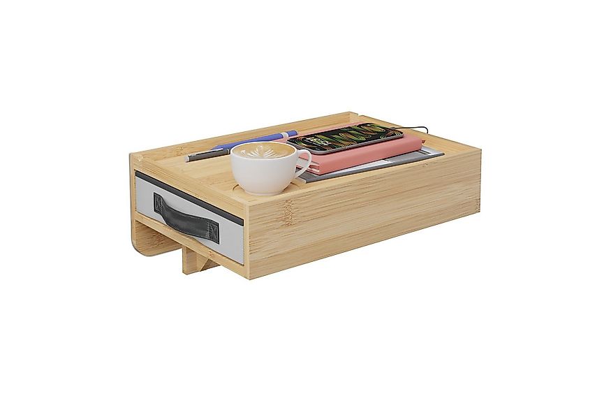 relaxdays Nachttisch Klemmbarer Nachttisch aus Bambus, natur günstig online kaufen