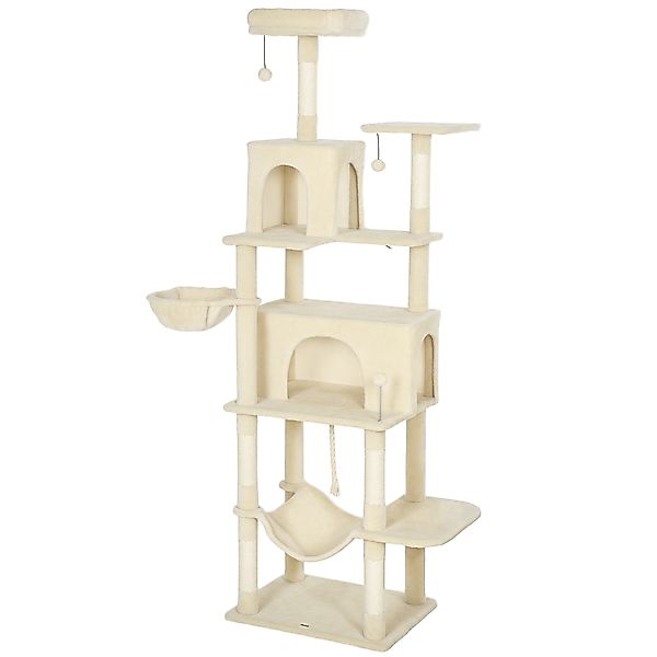 PawHut Kratzbaum für Katzen, 202 cm Katzenbaum, Kletterturm mit Plattformen günstig online kaufen