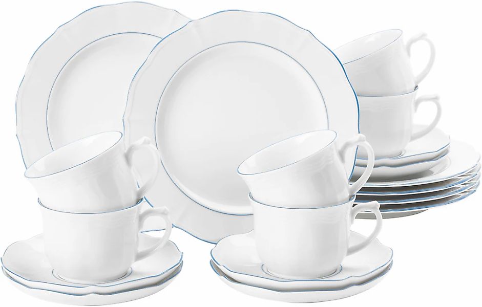 Seltmann Weiden Kaffeeservice "Kaffeeservice 18-teilig Sonate Blue Lines" K günstig online kaufen