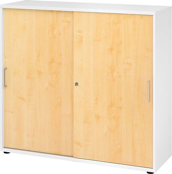 bümö Aktenschrank Schiebetürenschrank office - 3 Ordnerhöhen Dekor: Weiß/Ah günstig online kaufen