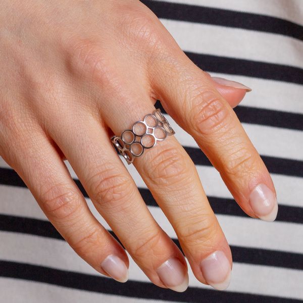 ALEXASCHA Fingerring Geometrischer Edelstahlring • verstellbare günstig online kaufen