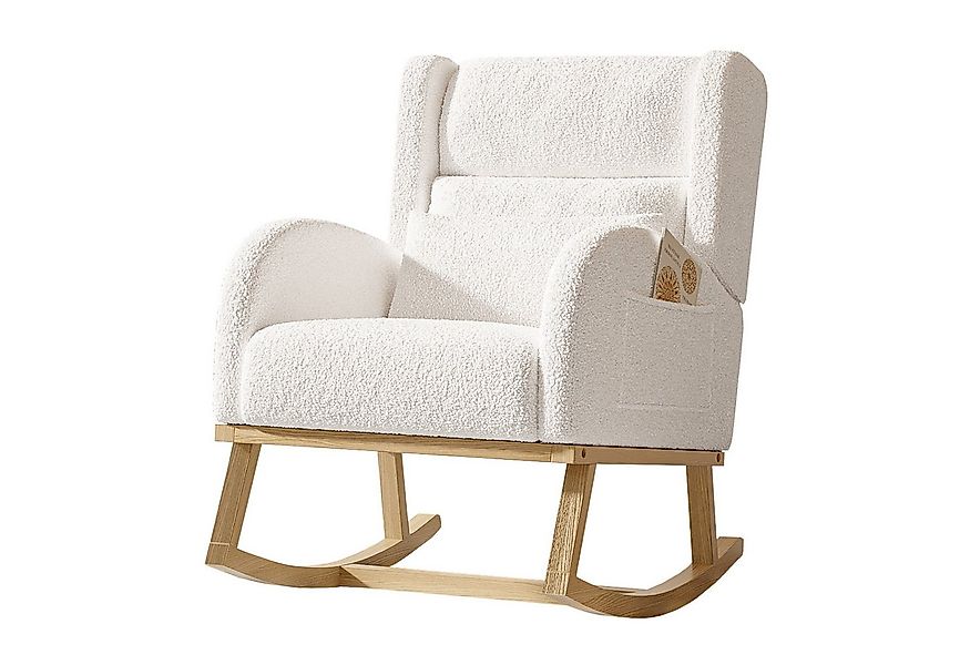 FUROKOY Schaukelstuhl Polster Relaxstuhl Schaukelsessel mit Holzsockel und günstig online kaufen
