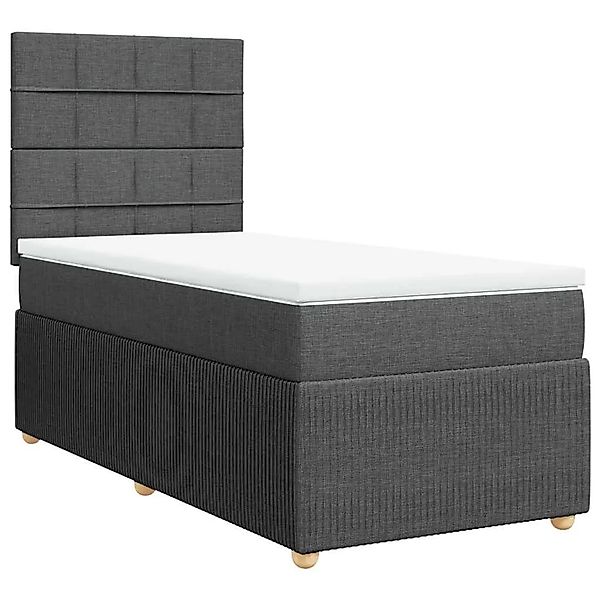 vidaXL Boxspringbett mit Matratze Dunkelgrau 90x190 cm Stoff 3294212 günstig online kaufen