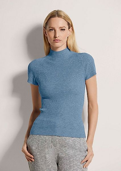 MADELEINE Strickpullover Kurzarm-Pullover aus Strick Rippenstrick mit Stehk günstig online kaufen
