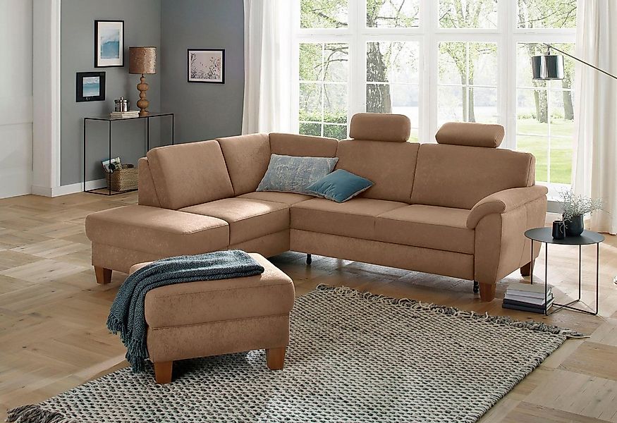 Home affaire Ecksofa "Alta L-Form", mit Federkern und Kontrastnaht, Füße Bu günstig online kaufen