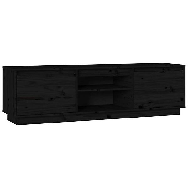 vidaXL TV-Schrank TV-Board Schwarz 140x35x40 cm Massivholz Kiefer günstig online kaufen