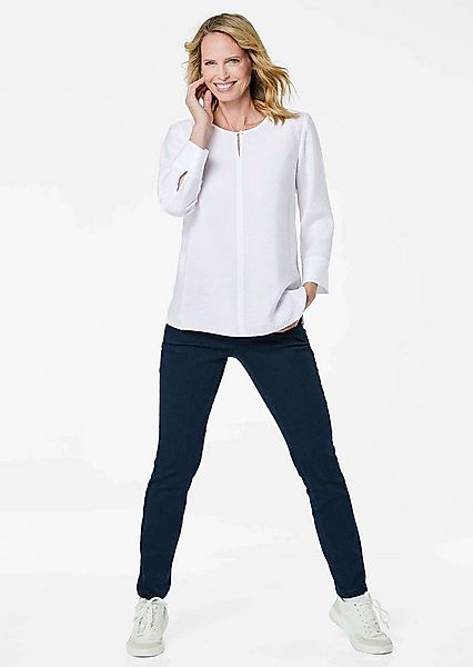 GOLDNER Schlupfbluse Elegante Schlupfbluse Damen aus Viskose mit Strukturmu günstig online kaufen