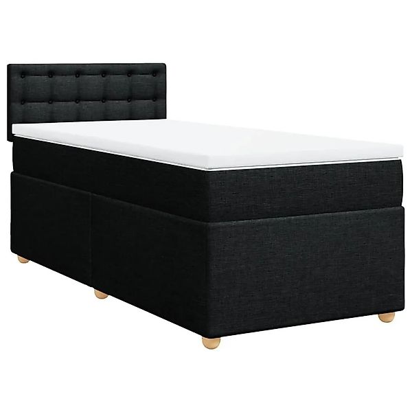 vidaXL Boxspringbett mit Matratze Schwarz 90x200 cm Stoff 3288879 günstig online kaufen