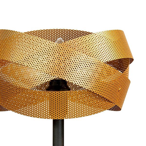 Tischlampe Tornado, schwarz/gold, Metall, Ø 26 cm, E14 günstig online kaufen