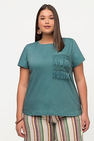 Ulla Popken T-Shirt T-Shirt Biobaumwolle Brusttashce Regular Fit günstig online kaufen