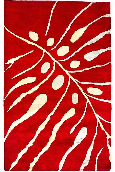 morgenland Wollteppich »Designer Teppich handgetuftet rot«, rechteckig günstig online kaufen