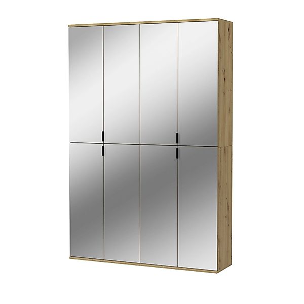 Inn.Furn Garderobenschrank Eiche Artisan 122 cm mit Spiegel Line-Up günstig online kaufen