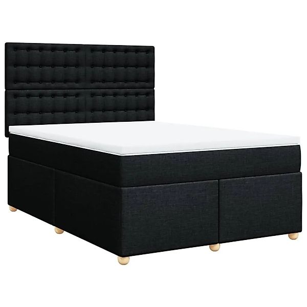 vidaXL Boxspringbett mit Matratze Schwarz 140x190 cm Stoff 3291291 günstig online kaufen