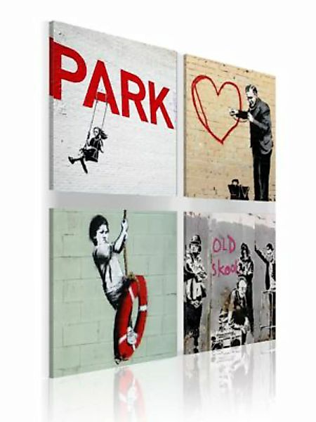 artgeist Wandbild Banksy - städtische Inspiration mehrfarbig Gr. 90 x 90 günstig online kaufen