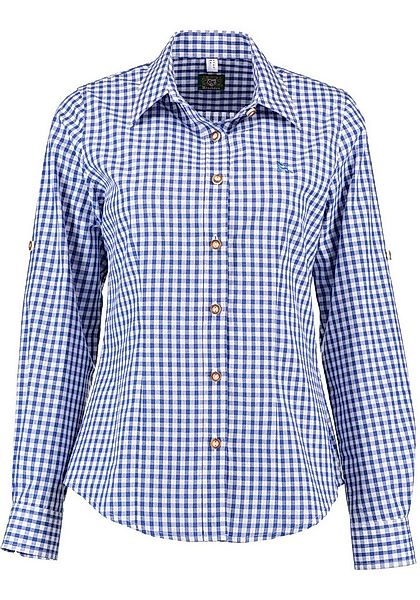 OS Trachten Trachtenbluse Qorru Taillierte Langarmbluse mit Hirsch-Stickere günstig online kaufen