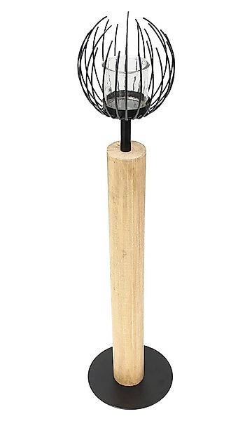 Dekoleidenschaft Windlicht Windlichtsäule "Kugel" aus Holz günstig online kaufen