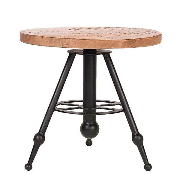 Sofa Tisch aus Mangobaum Massivholz und Metall rund günstig online kaufen