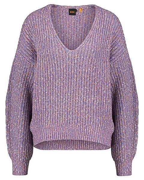 BOSS Strickpullover Damen Strickpullover mit Wolle Relaxed Fit (1-tlg) günstig online kaufen