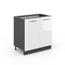 Vicco Spülenunterschrank Fame-Line, Weiß Hochglanz/Anthrazit, 80 günstig online kaufen