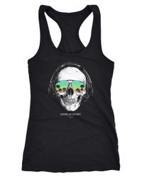 Neverless Tanktop Damen Tank-Top Totenkopf Kopfhörer günstig online kaufen