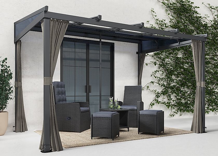 KONIFERA Anbaupavillon Bilbao, Terrassenüberdachung, in Breite günstig online kaufen