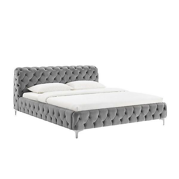 riess-ambiente Polsterbett MODERN BAROCK 160x200cm grau Samt – Barock Stil, günstig online kaufen