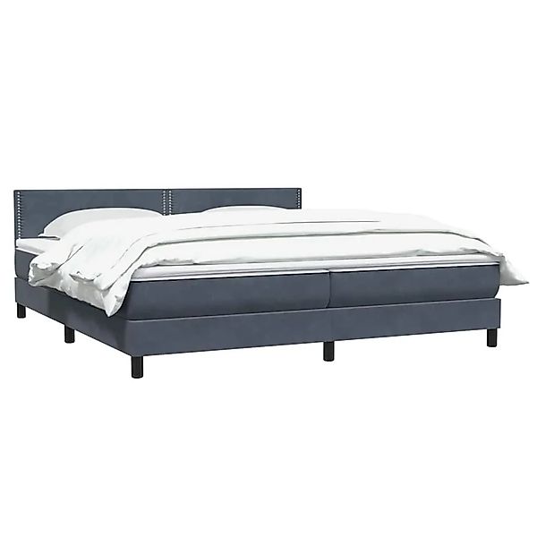 vidaXL Boxspringbett mit Matratze Dunkelgrau 180x210 cm Samt 3316126 günstig online kaufen
