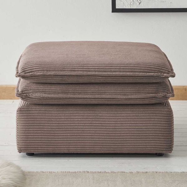 Cord Sitzhocker modern in Hellbraun quadratische Form günstig online kaufen