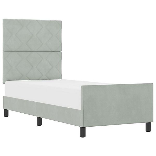 vidaXL Bett Bettgestell Hellgrau 80x200 cm Samt (1-tlg) günstig online kaufen