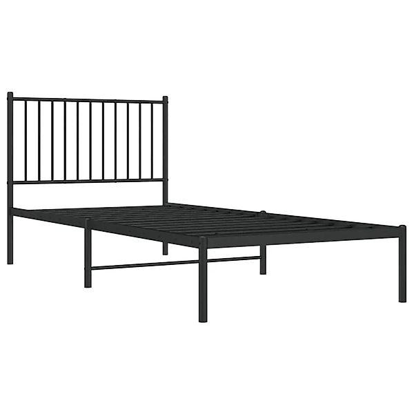 vidaXL Bettgestell mit Kopfteil Metall Schwarz 90x200 cm 350857 günstig online kaufen