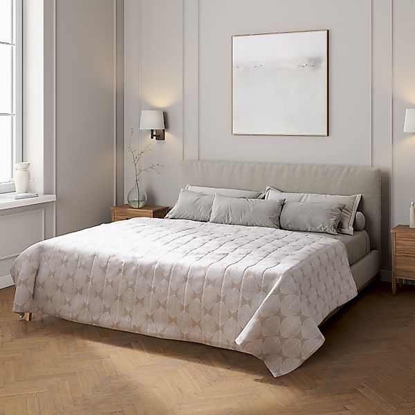 Tagesdecke mit Streifen-Steppung, beige-weiß, Sunny (143-85) günstig online kaufen