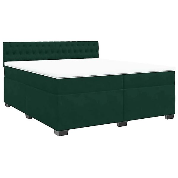 vidaXL Boxspringbett mit Matratze Dunkelgrün 200x200 cm Samt 3288711 günstig online kaufen