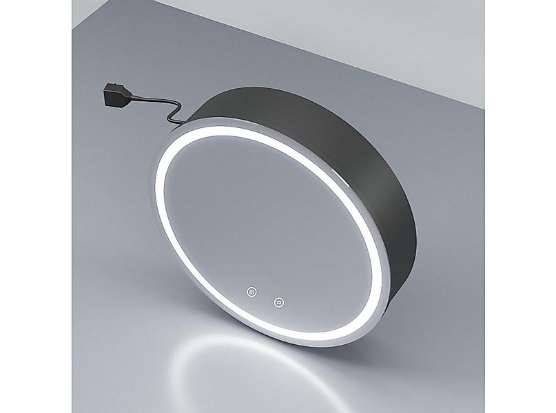 WDWRITTI Badezimmerspiegelschrank Rund 60 mit Beleuchtung Spiegelschrank Ba günstig online kaufen