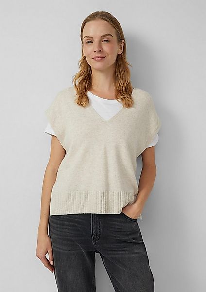 s.Oliver Kurzarmpullover Strickpullunder Pullunder aus Wollmix mit Seitensc günstig online kaufen