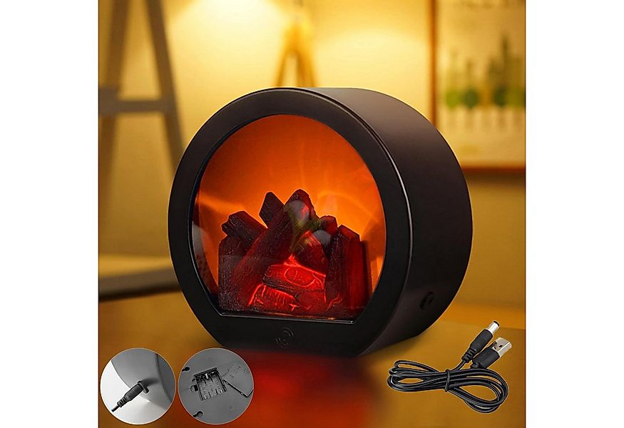 MUPOO LED Laterne LED Kamin USB-/Batteriebetrieben LED Dekolicht 3D-Flammen günstig online kaufen