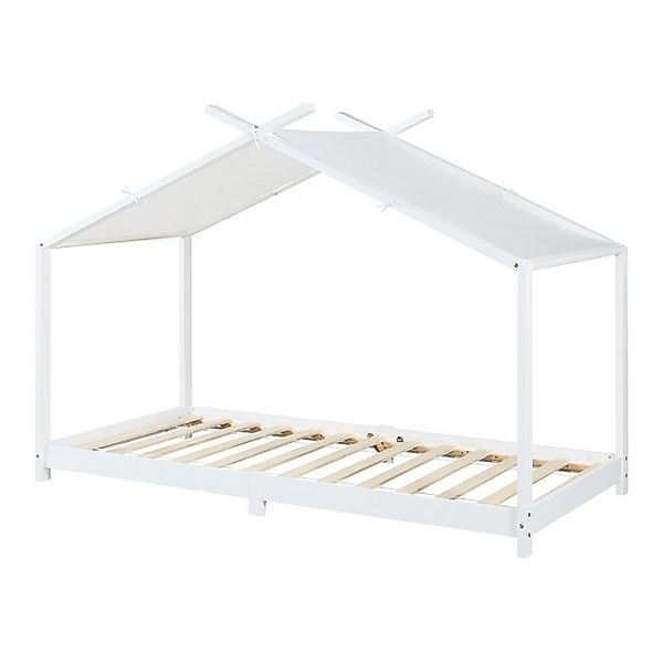 en.casa Kinderbett, »Brome« Hausbett 90 x 200 cm Holz Weiß günstig online kaufen