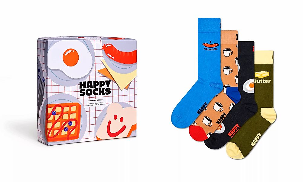 Happy Socks Langsocken, (4er Pack), mit lustigen Frühstücksmotiven günstig online kaufen