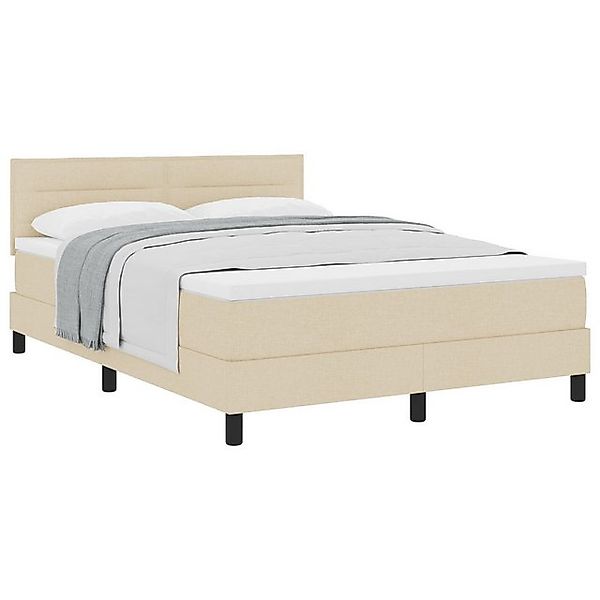 vidaXL Bett Boxspringbett mit Matratze Creme 160x200 cm Stoff (1-tlg) günstig online kaufen