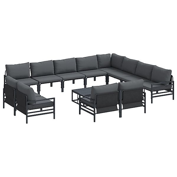 vidaXL Garten-Sofa-Set 13-Tlg Anthrazit Stahl 3379037 günstig online kaufen