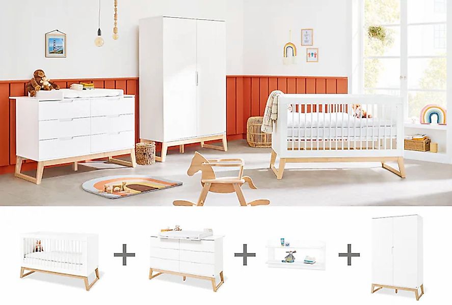 Pinolino® Babyzimmer-Komplettset »Bridge«, (Set, 4 tlg., Kinderbett, Schran günstig online kaufen