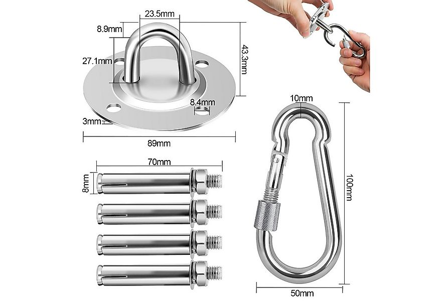 Clanmacy Deckenhalter Deckenhaken Schaukel 450KG Deckenhalterung Hängesesse günstig online kaufen