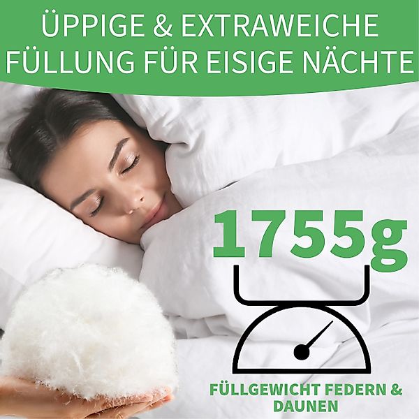 Welldora Daunenbettdecke, Komfort Allergiker Bettdecke Winter, günstig online kaufen