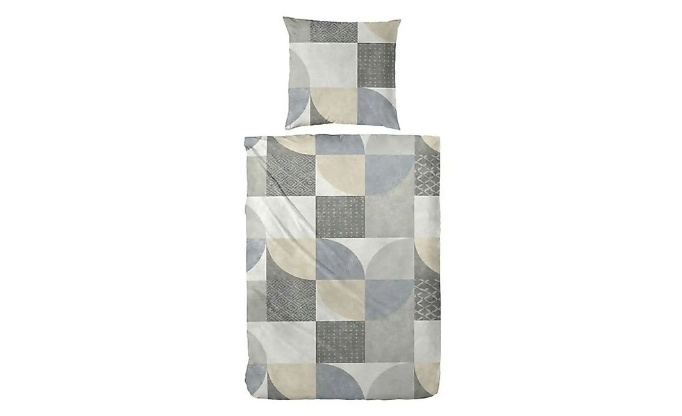 Flanell Bettwäsche-Set   ¦ grau ¦ Maße (cm): B: 135 H: 1 Bettwaren > Bettwä günstig online kaufen
