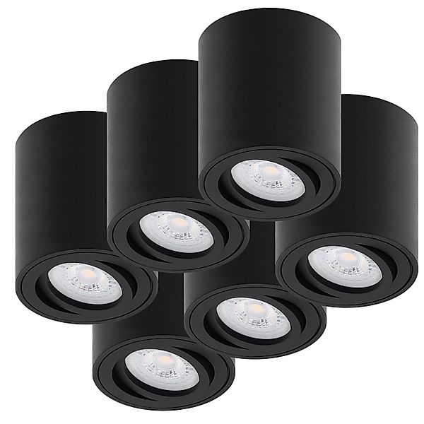 Oktaplex 6er Set Aluminium Deckenspot Lile M Schwenkbar inkl. LED-Module Wa günstig online kaufen