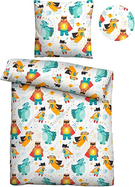 Biberna Kinderbettwäsche "Yuna" 2 Stk. tlg. hautfreundlich, kühlend, mit Re günstig online kaufen