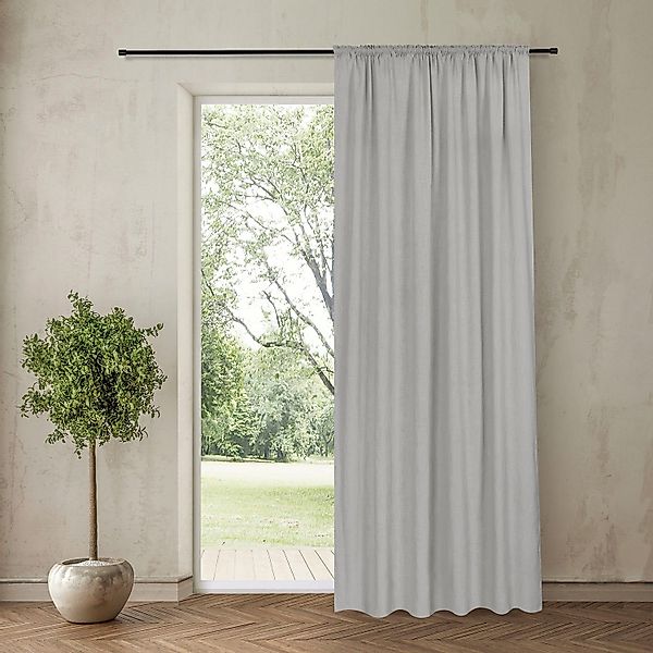 Gerster Vorhang Bio-Baumwolle/Leinen-Schal Uni, 140x270cm,anthrazit (OCS), günstig online kaufen
