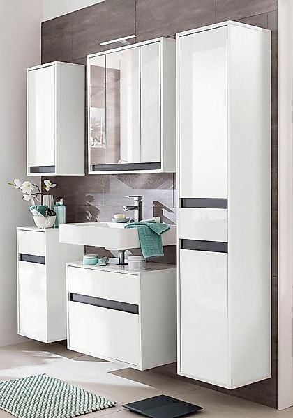welltime Unterschrank "Siena" Griffloser Badschrank, Hochglanz mit Wechselb günstig online kaufen