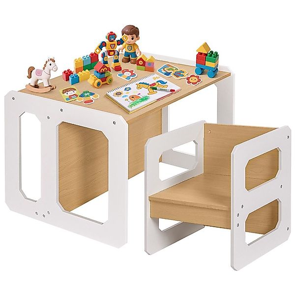 Yorbay Kindersitzgruppe Kindertisch mit 1 Stuhl, günstig online kaufen