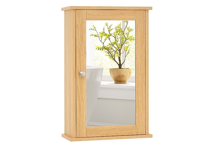 COSTWAY Spiegelschrank Bad Badezimmerschrank mit Tür, verstellbarer Ablage günstig online kaufen