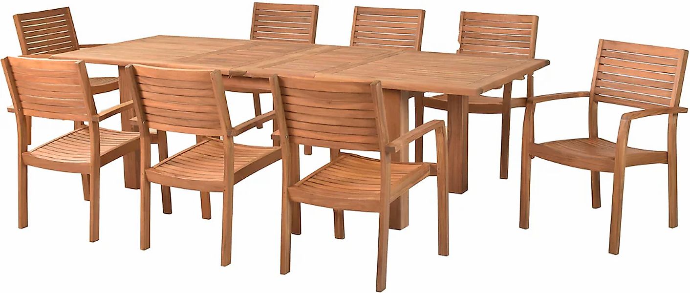 MERXX Garten-Essgruppe ""Batavia"", (Set, 9 tlg., Tisch doppelt ausziehbar: günstig online kaufen